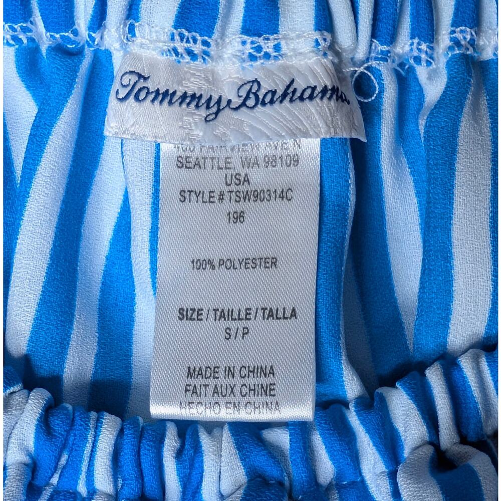 Tommy Bahama Off Shoulder Maxi Dress S Blue White Stripe Tiered Ruffle Resort - Picture 5 of 16